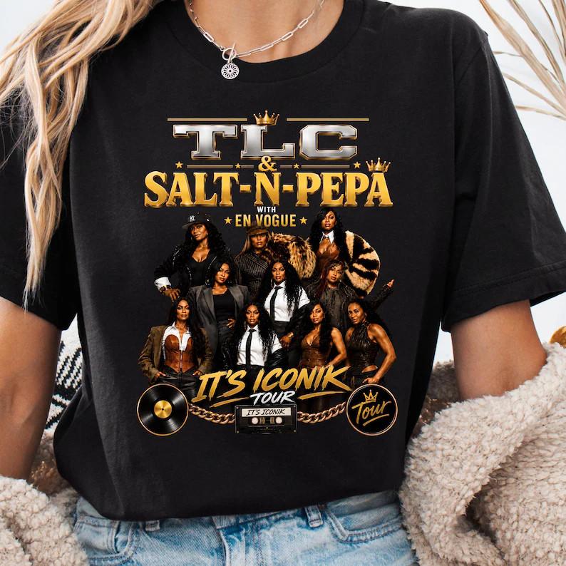 Футболка TLC Salt-N-Pepa En Vogue 2026 Tour, Графическая футболка для R&B концерта