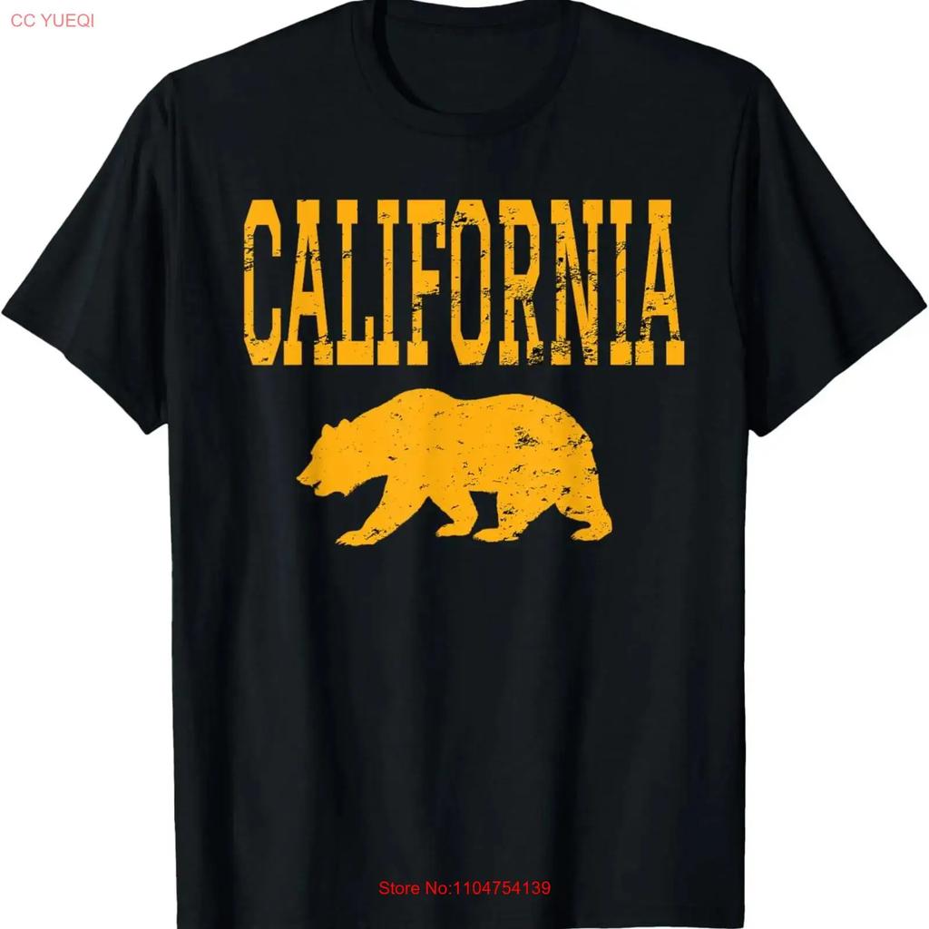 Потертая футболка с золотым медведем Калифорнии винтажная стираная удобная слегка мягкая модная одежда от дизайнера уличная мода