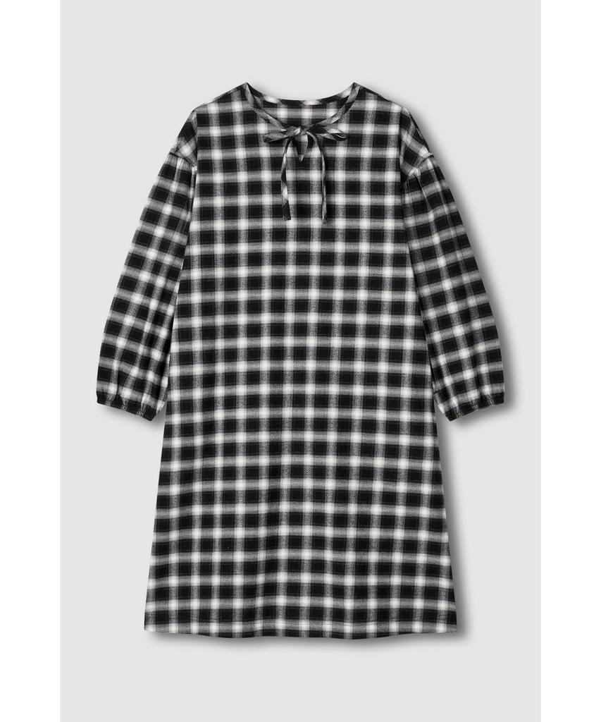 JAJU Women'S Flannel Pajama Dress_Jet Black