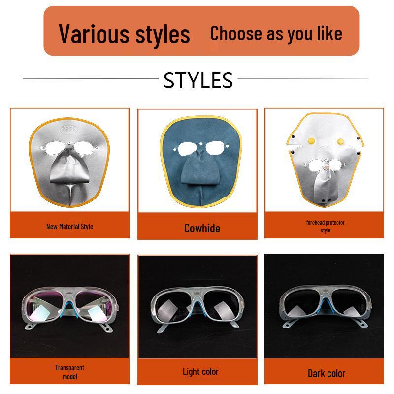 Маска сварщика из коровьей кожи - Легкая, Дышащая, Защита всего лица