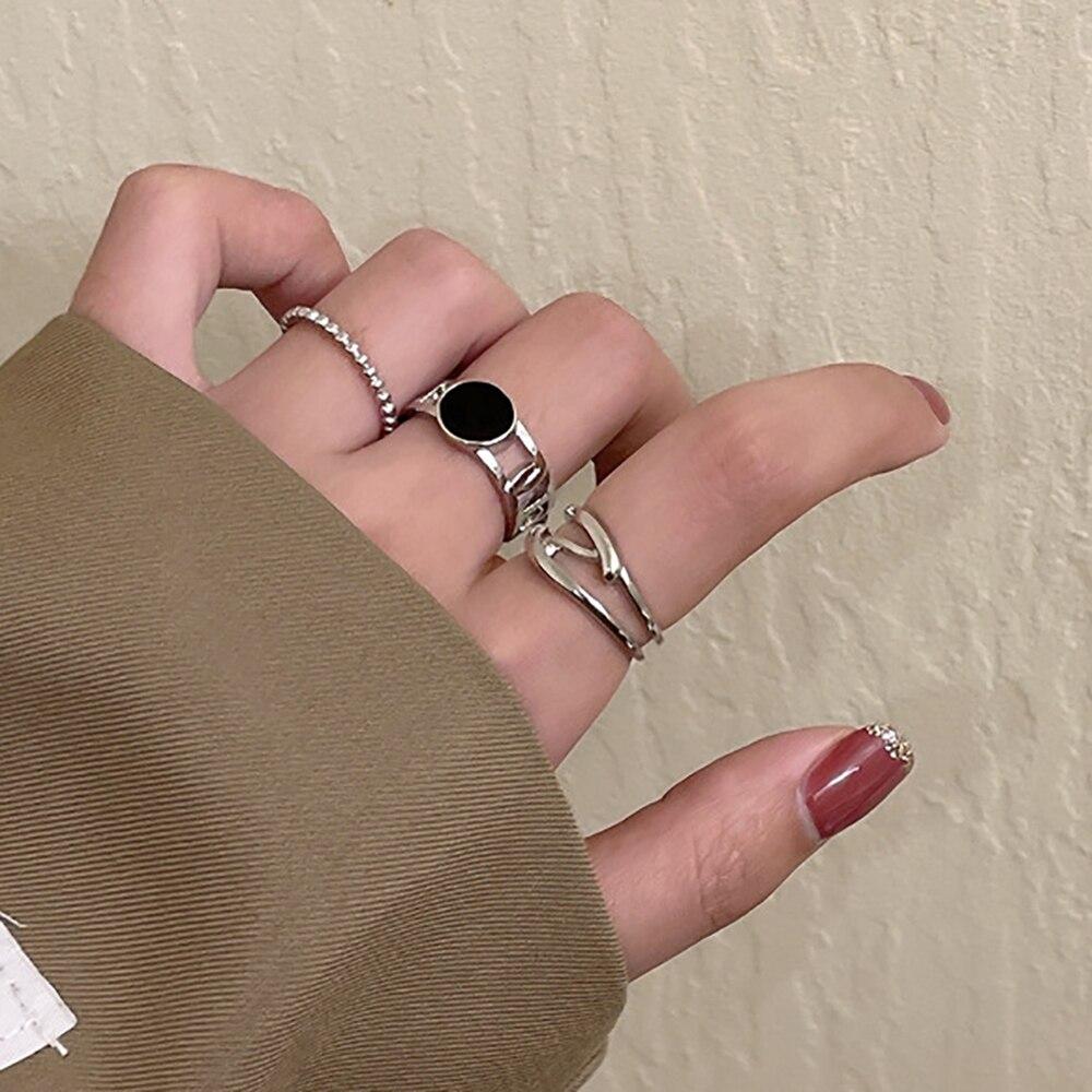 Набор колец из нескольких бисера для женщин, винтажное кольцо золотого, серебряного цвета, минималистское кольцо, свадебные украшения, подарок