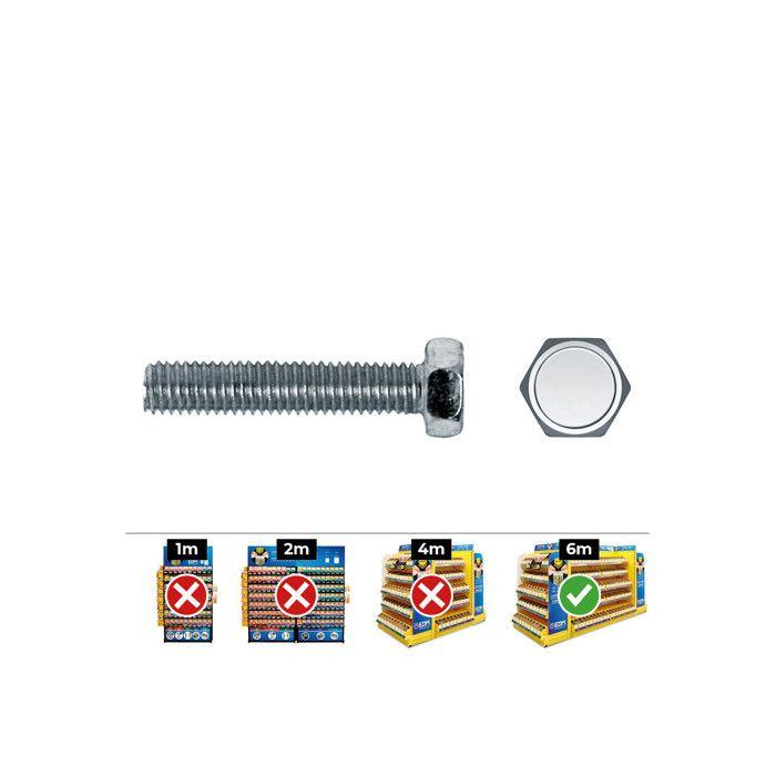 Винт Метрический Шестигранный. DIN 933 8x60 Цинк Плоский. Коробка 50 Uni. Чело