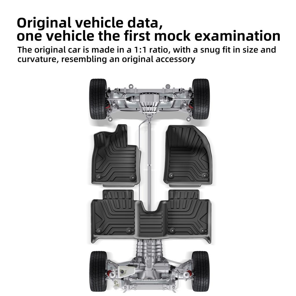 Smabee Left Drive for Polestar 4 2024-2026 Car Floor Mats Cargo Liner Trunk Pad TPE 3D Foot Mat Waterproof Accessories Black