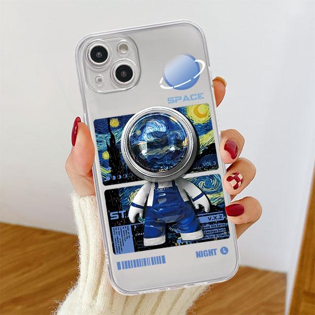 Прозрачный чехол для Apple iPhone 14 11 13 12 Pro 7 8 Plus XR X XS Max 6 6S 13Pro Силиконовый чехол для телефона Механический Астронавт Космос