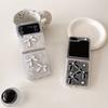 For Samsung Zflip6 Phone Case Flip Cover Zflod5 Bow Folding Screen Flip 4 Rhinestone W24 Protective Case
