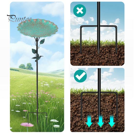 Металлическая кормушка для птиц с колышками, имитация листьев, наружная чаша для купания птиц, водонепроницаемая, простая в сборке, поддон для купания птиц с колышками для декора газона в саду и дворе