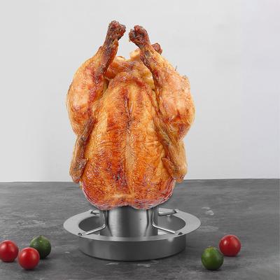 Подставка для жарки курицы из нержавеющей стали, вертикальный держатель для пивной банки с поддоном для сбора жира, вертикальная подставка для курицы на гриле