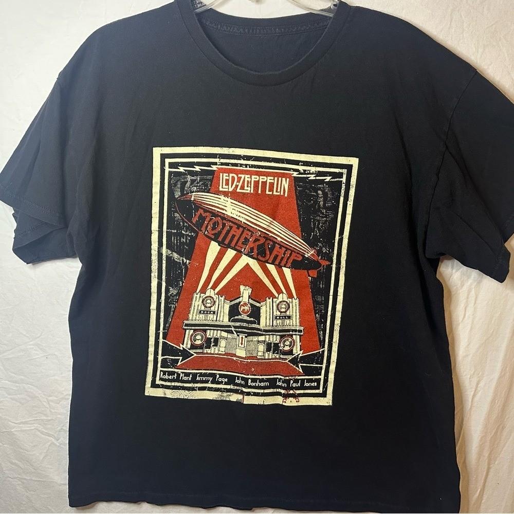 Led Zeppelin Mothership Графическая Футболка Группы Черная Рок Футболка XL Унисекс Футболка
