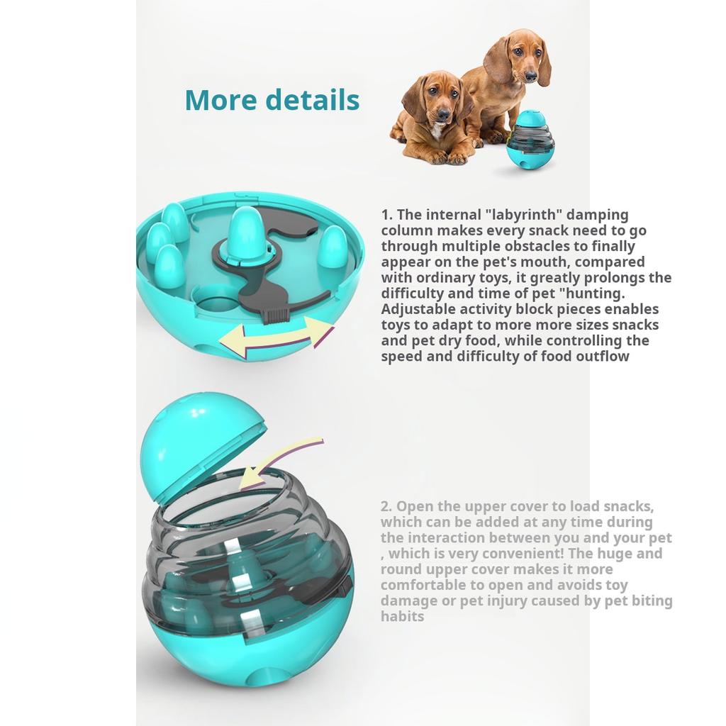 Игрушка для домашних животных Tumbler Wobble Товары для домашних животных для собак и кошек Устойчивая к укусам катящаяся головоломка с мячом Игрушка для домашних животных для собак Медленная кормушка Текучая еда Интерактивные аксессуары