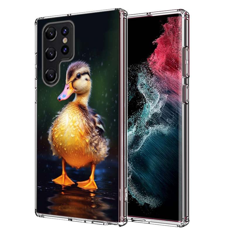 Yellow Duck Capa Phone Case For Samsung S26 Ultra S25 Edge Galaxy S23 S21 S20 S24 FE S22 S10 Plus Cover Clear TPU Shell Coque wi