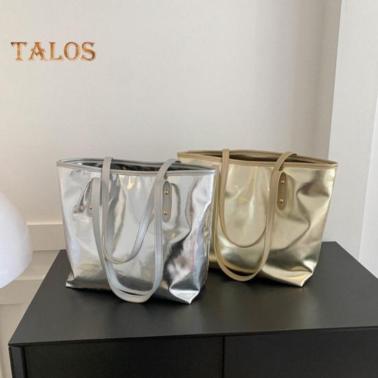 Женская сумка-тоут из искусственной кожи, однотонная сумка через плечо, глянцевая, повседневная, для подмышки, для телефона, ключей, карт, работы, путешествий, вечеринок