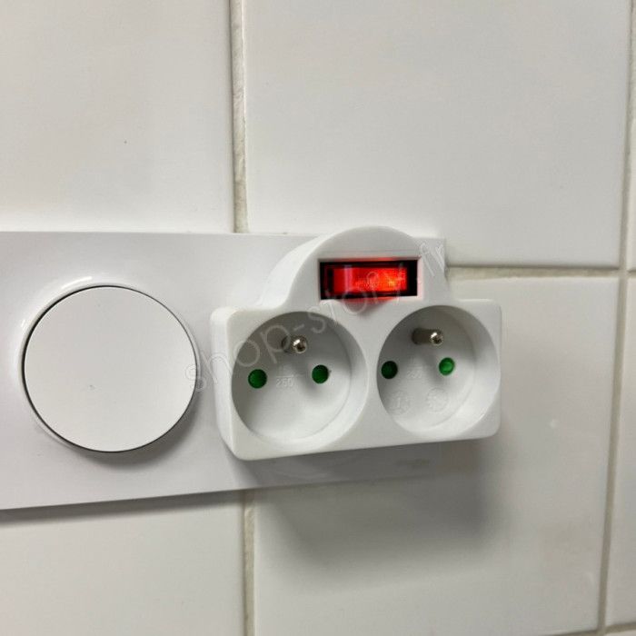 Biplite 2 Prises - DUOPLUG - Modèle Biplite - 2x16A - Interrupteur Intégré - 230V