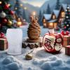 Winter 3D Bell Gift Box Silicone Candle Mold Relief Snowman Apple Ceramic Plaster Resin DIY Mould for Christmas Decor Pine Cones