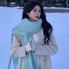 Mint green scarf women's new winter versatile thickened shawl outer scarf tide Korean atmosphere