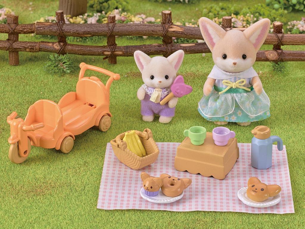 Sylvanian Families Набор кукол и мебели Пикник Фенек ST Mark Возраст 3 и Игрушка Sylvanian Epoch "Дружелюбный - Лис" DF-24 Сертифицировано, Вверх, Кукольный домик,