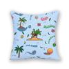 Office Sofa Cushion Cover Simple Cartoon Coconut Tree Tropical Plant Print Luxury Home Decoration Cushion Cover