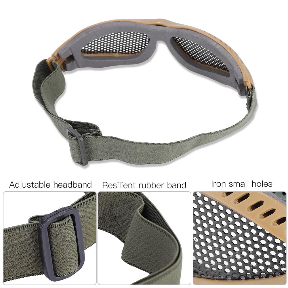 Metal Mesh Eye   CS Game Glasses With   Strap(  Green)