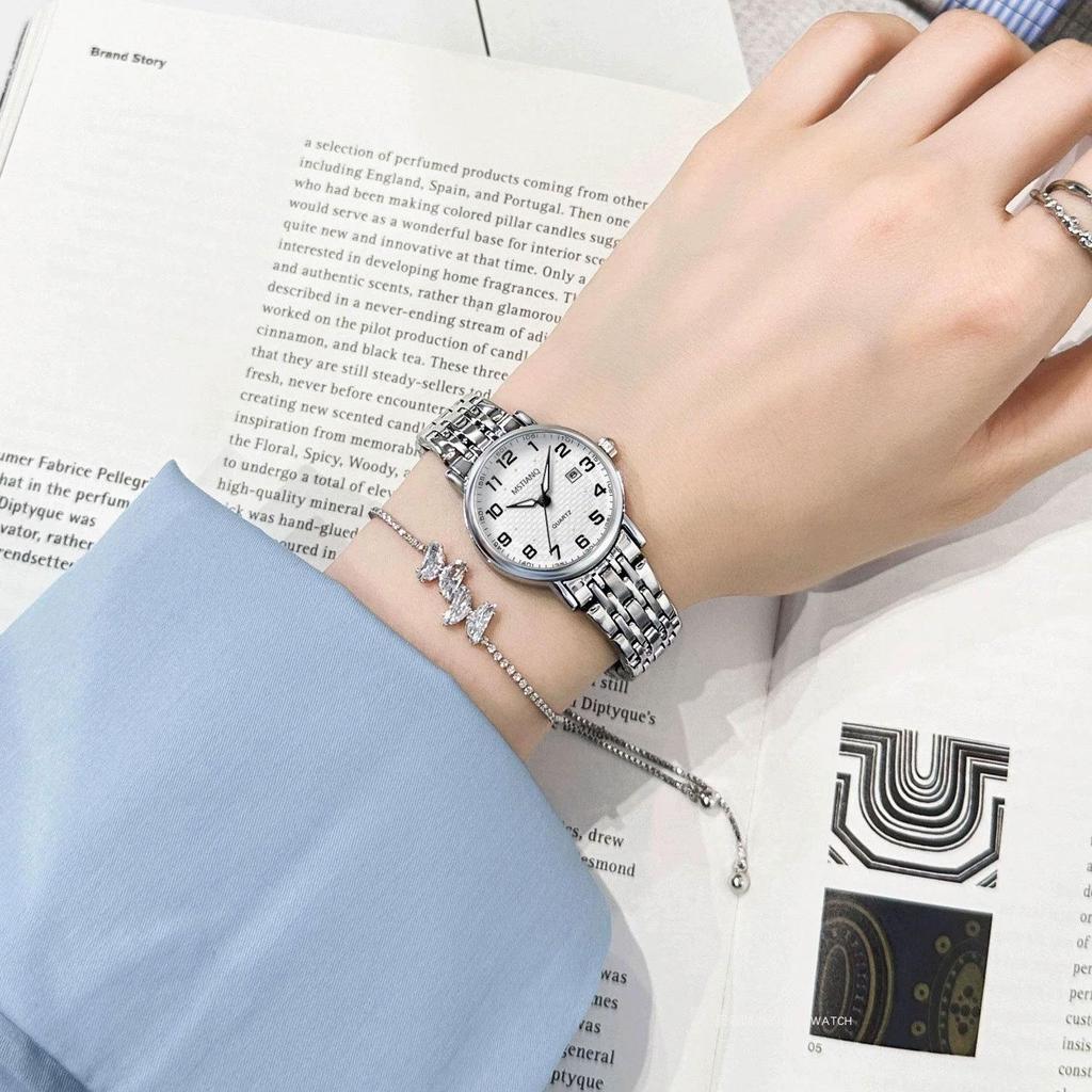 Шикарные женские простые часы со стальным браслетом - Универсальная модная элегантность