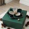 Christmas Floral Arrangements Glitter Magnolia Flower, Velvet Artificial Flower Pick for Xmas Tree Fabric Picks and Vase, Faux Stem Ornament