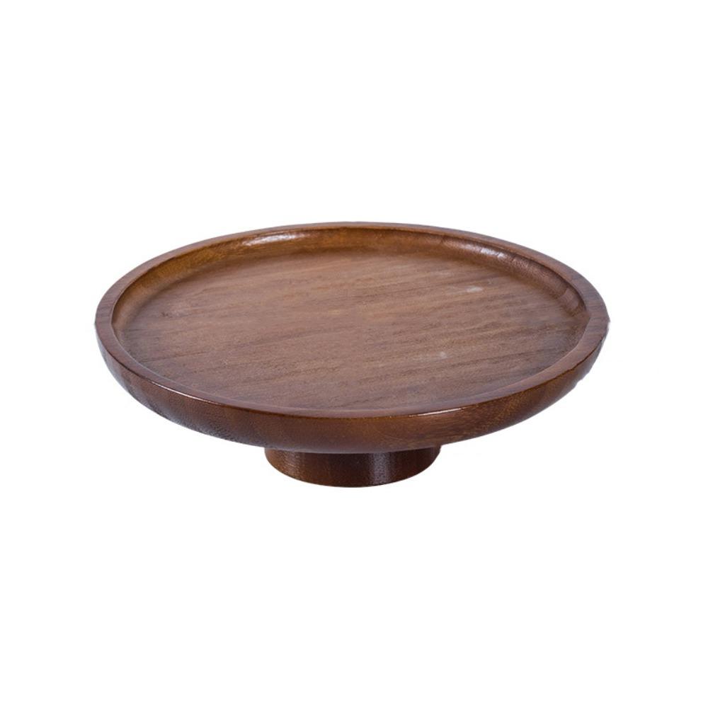 Retro Wooden Tall Tray Multifunctional Round Cake Stand Fruit Plate Cake Display Tray  Party Decor