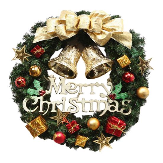 Рождественский венок для входной двери Ручной работы Искусственный венок из зелени с сосновыми шишками Красными ягодами Шарами для внутреннего и наружного праздничного декора
