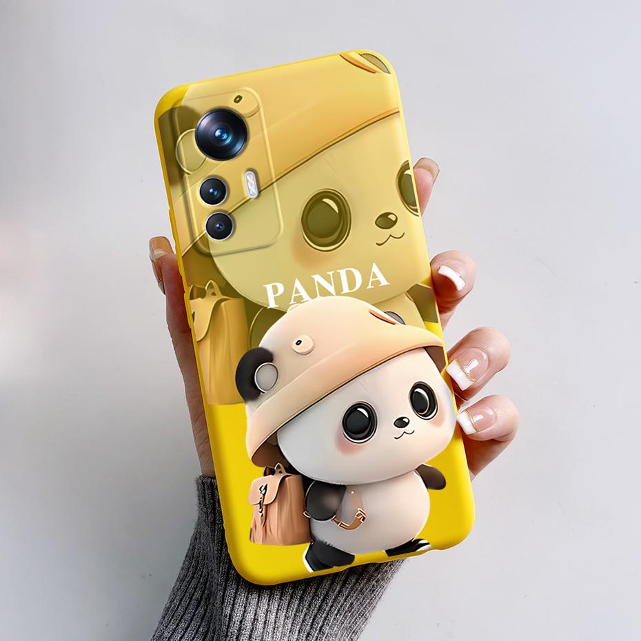 Для Xiaomi Mi 12T 12 T Pro Чехол Милый Панда Жидкий Силикон Чехлы для Телефона Для Xiaomi Mi 12T 12 Mi12 T 12X Lite Pro Мягкий Чехол
