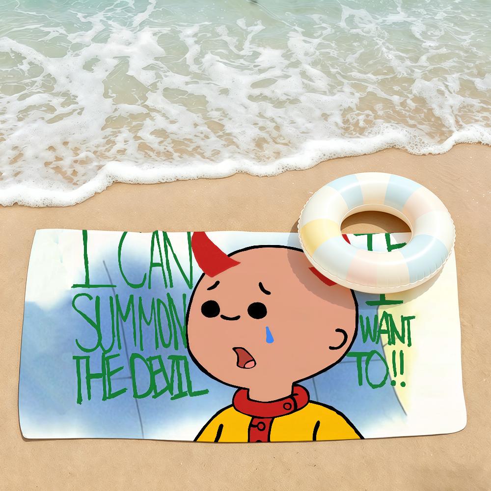 Мультяшное милое полотенце C-Caillou для сушки, банное полотенце, подходит для легкого плавания, кемпинга, йоги, пляжа, активного отдыха