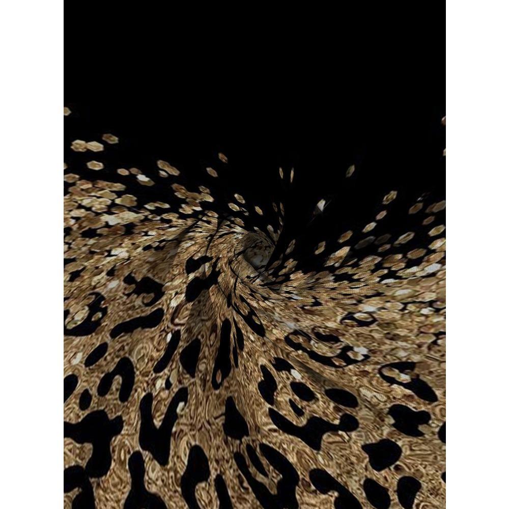 Women's Plus Size Pocket Gold Printed Loose Knitted Sweater, Women's Fashion Long Sleeve Top