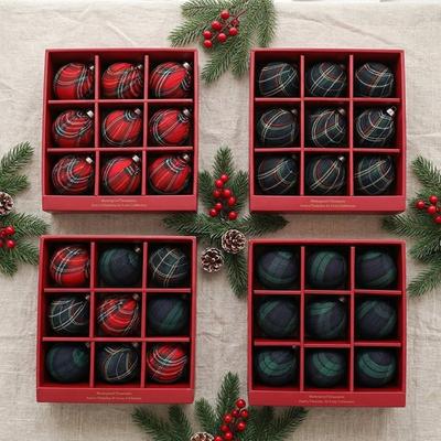 9Pcs Vintage Christmas Bauble Ornament Plastic Christmas Gift Spheres  Holiday Party
