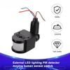 Автоматический инфракрасный PIR датчик движения DC12V, светодиодный сенсор движения, настенный, с таймером, для улицы, 12-вольтовый, выключатель света