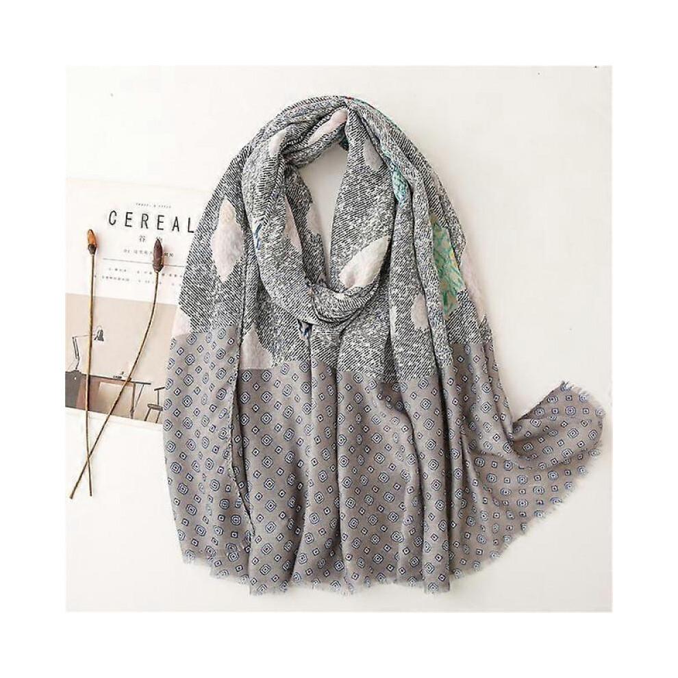 (13)Design Brand Women Scarf Fashion Print Cotton Warm Shawl Muslim Scarves Hijabs Lady Pashmina Bandana Tassel Beach Shawls Foulard