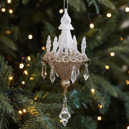 Блестящее украшение-люстра 7 дюймов, сверкающая акриловая люстра, елочные украшения с искусственными кристаллами для елок, дверей, праздничного домашнего декора