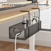Storage Rack Large Capacity Strong Load-bearing Simple Installation Clamp Mount Wire Management Under-Desk Cord Organizer