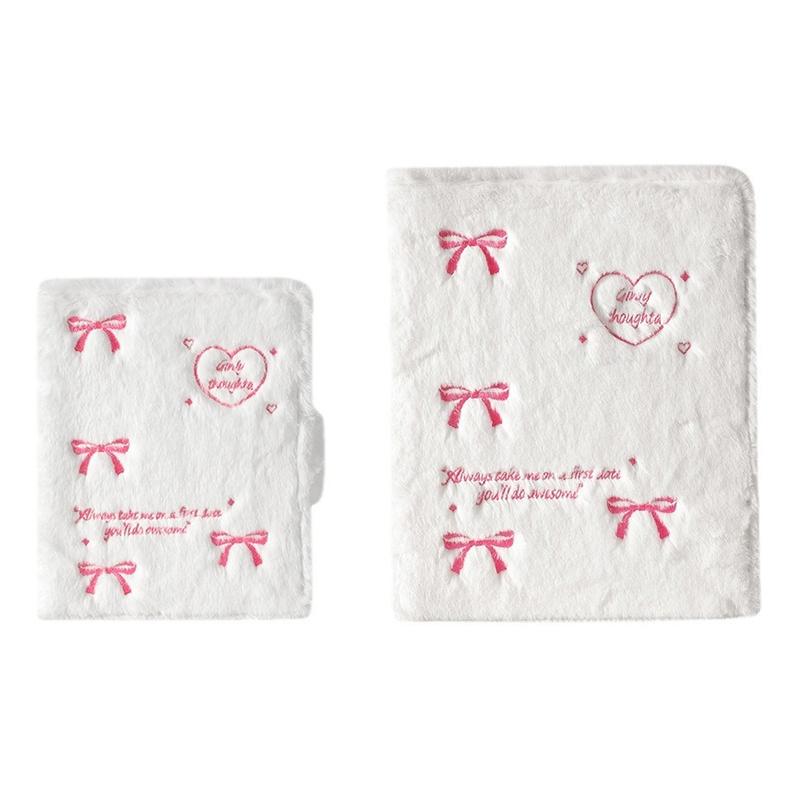 A4/A5 3-дюймовый альбом для хранения маленьких карточек с плюшевой обложкой и бантом, папка для фотокарточек, книги для коллекции фотокарточек, держатель для фотокарточек на кольцах