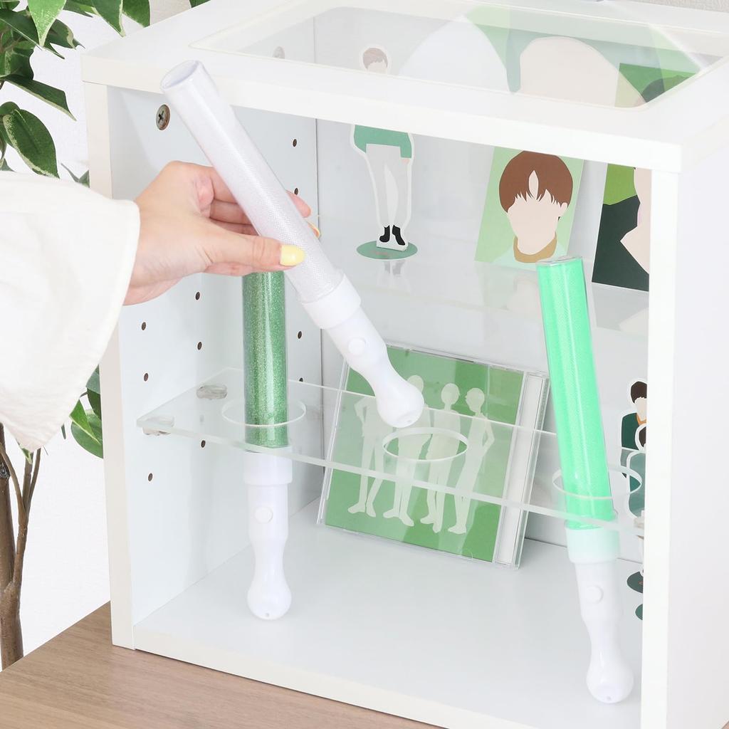 Fuji Boeki Oshikatsu Box Color Box 1 Tier Width x Depth 25 x Height White Oshikatsu Storage Cube Box Penlight Stand Fan Storage 19240 36.6 36.6cm