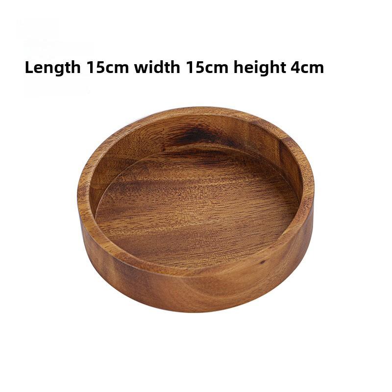Natural Wooden Fruit Tray with Serving Plate for Kitchen Room Dining Table - Black Walnut Snack Bowl for Nuts Candy Dessert