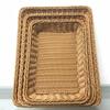 Hand-Woven Bamboo Storage Basket Fruit Candy Dish Rattan Bread Basket Kitchen Food Picnic Sundry Container