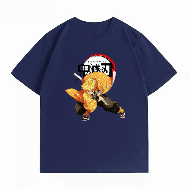 Unisexs Clothing New 100 Cotton Summer TShirt Demon Slayer Unisexs TShirt Zenitsu Print Casual Oversized Unisexs TShirt
