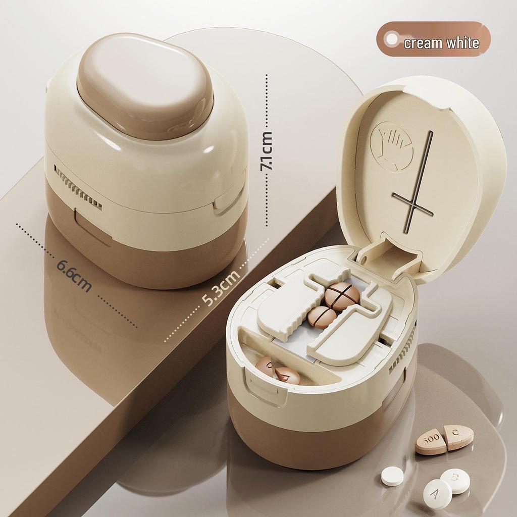 Portable Multi-functional Pill Cutter & Dispenser: 4-in-1 Medicine Storage and Splitter Tool