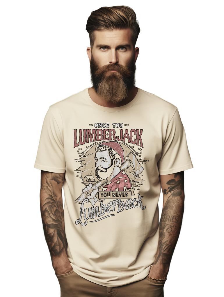 PrintBar Lumberjack Beard T-Shirt Mens Womens Tees Top - Funny and Manly! 100% cotton, Funny T-Shirt Mens Womens Tees Top,