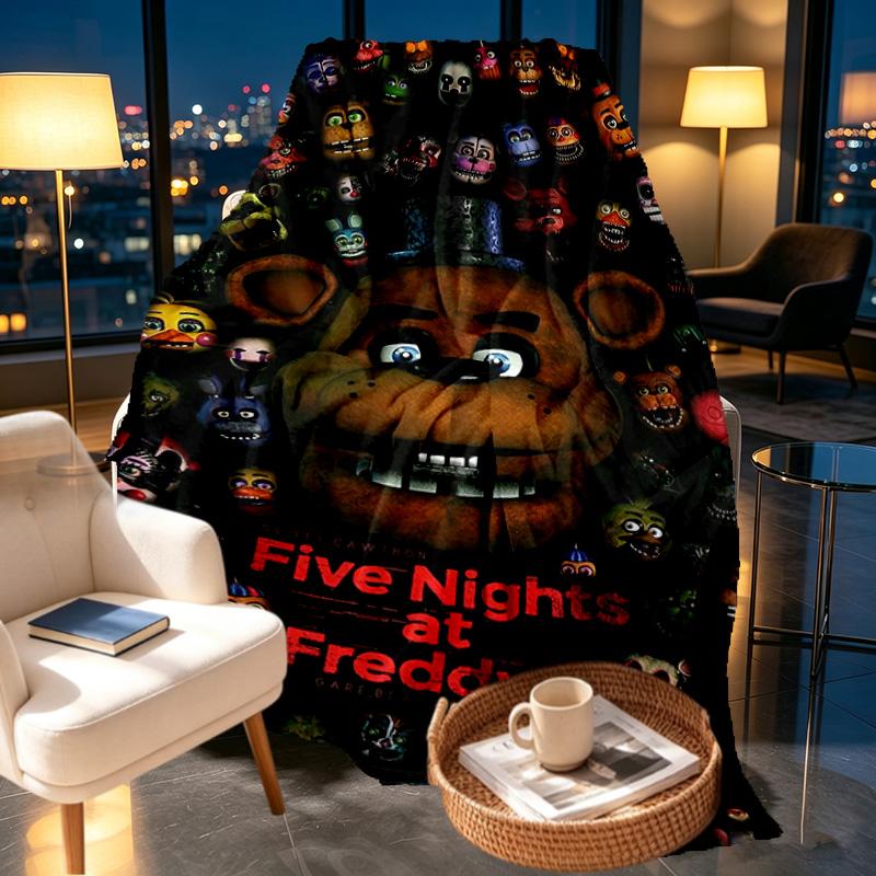 Five Nights at Freddy's Print Blanket - Soft & Comfortable, for Bedroom, Travel, Sofa, Home Decoration - Birthday Christmas Gift for Friend