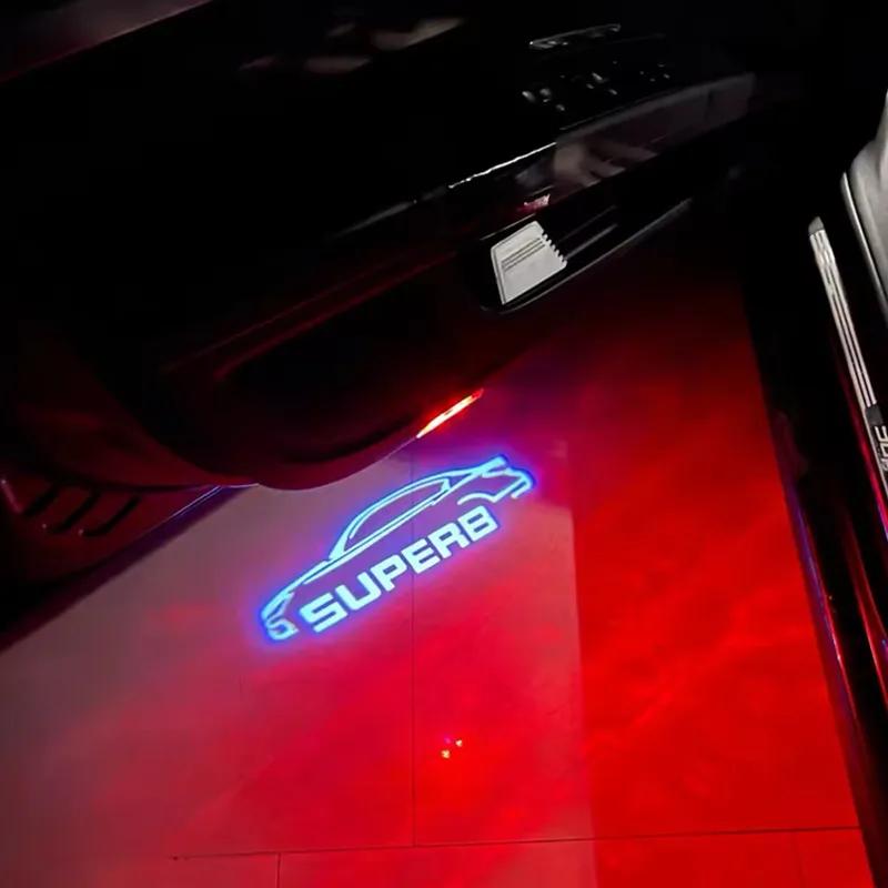 Car Door Welcome Laser Projector Logo Ghost Shadow Night Light Car Courtesy Lamp kit For Skoda Superb 2 MK2 Superb 3 2009-2024
