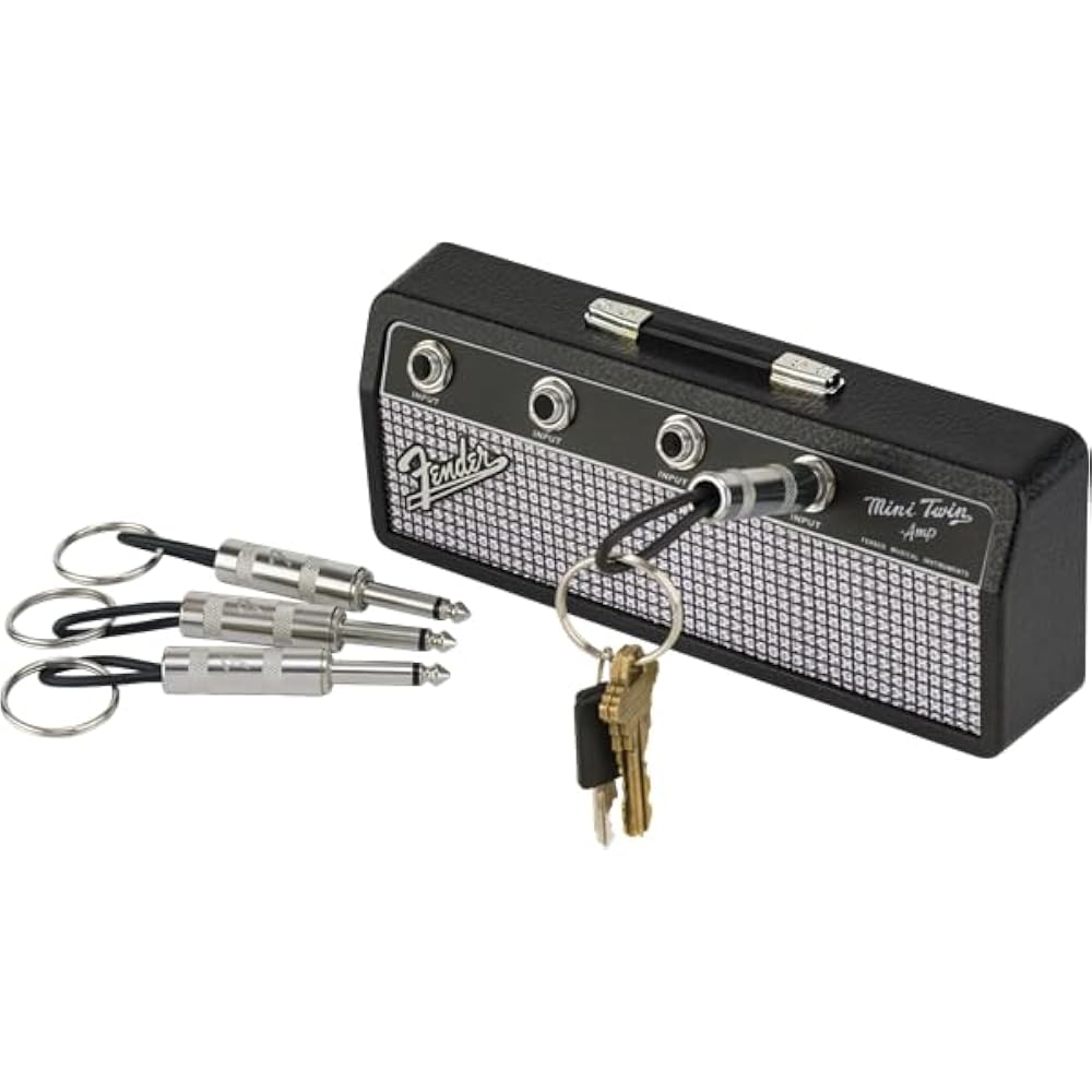[Fender] Брелок-держатель для ключей Fender “Jack Rack” Дизайн гитарного усилителя - Цвет: Черный, Серебристый, Один размер, Современный