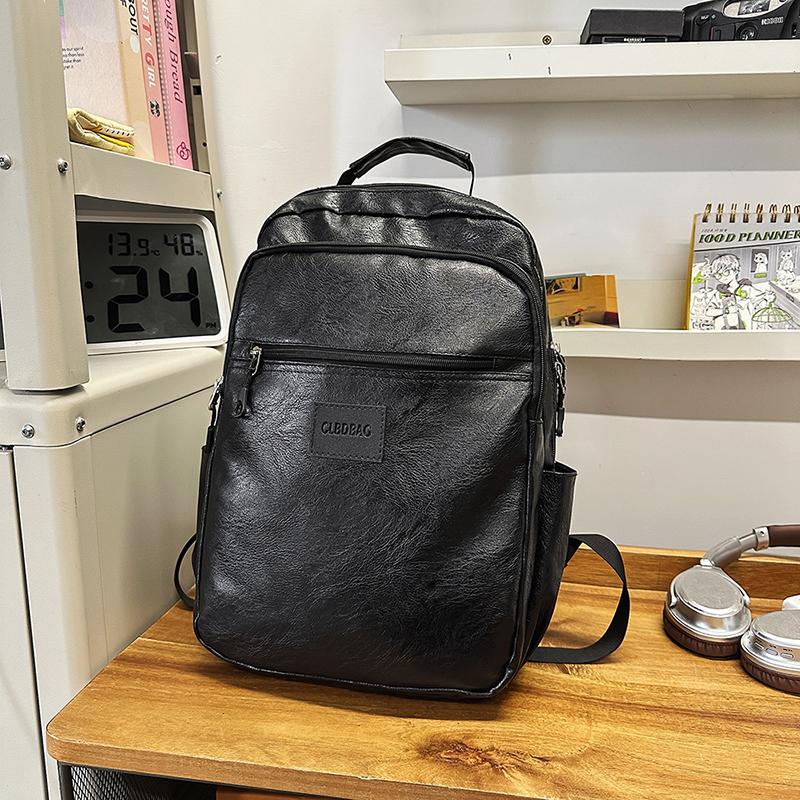 Студенческая сумка, мягкий кожаный мужской деловой рюкзак, большая вместимость, компьютерный рюкзак