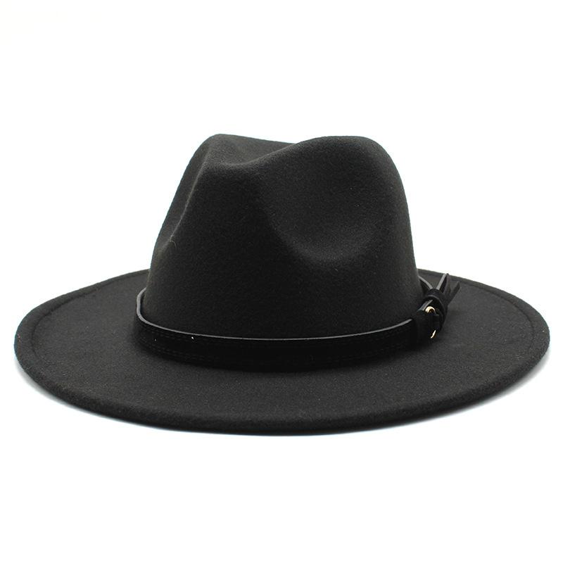 Men'S And Women'S Top Hats British Classic Jazz Hats Woolen Hats Big Eaves Hat Fashion Flat Hat Jz-012