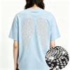 2026 Cotton T Shirt Men Women Short Sleeve Rhinestone Wings Casual Trendy Tee S-4XL