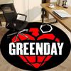 1 шт. Круглый коврик с логотипом группы Greenday для офиса - Идеально подходит для декора офиса или кабинета, Можно стирать в машине, Нескользящая основа, Декоративный коврик для пола
