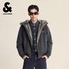 Мужская зимняя стеганая куртка с капюшоном и меховым воротником Jack & Jones