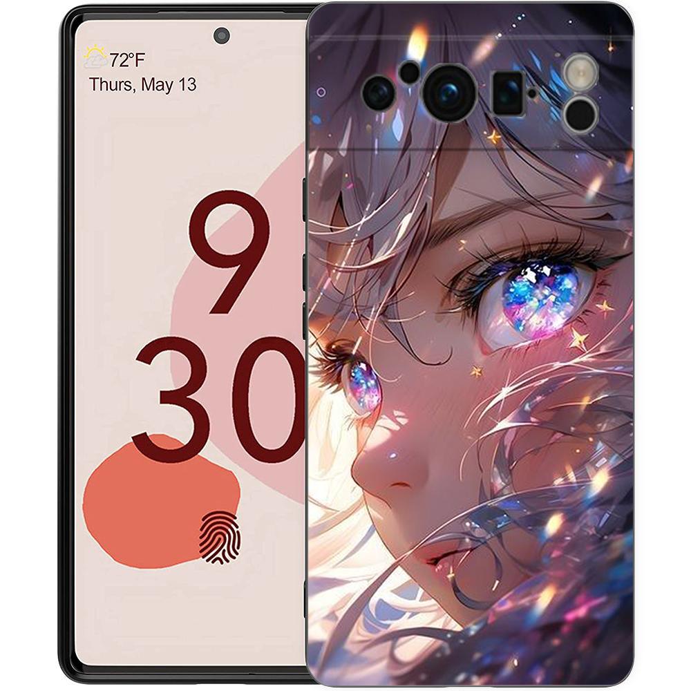 Чехол для телефона Google Pixel 8 A 7 6 Pro 6A 5G черный мягкий противоударный чехол силиконовый TPU чехол с рисунком милых глаз