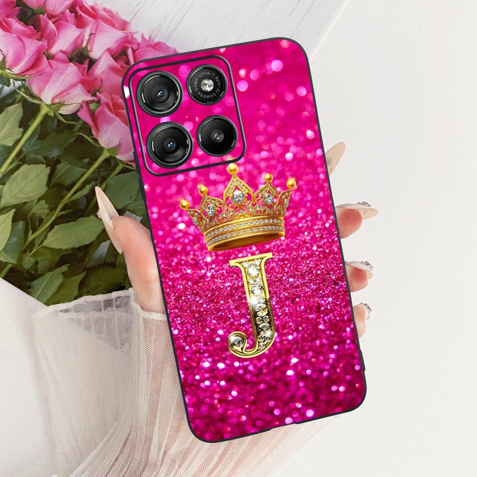 Phone Case For Moto G67 Power 5G Cover Silicone Luxury Letters Crown Soft Funda For Motorola Moto G67 Power 5G Casing